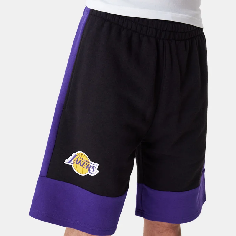 NEW ERA Black Men's NBA Los Angeles Lakers Colourblock Shorts for Men | Best Price UAE