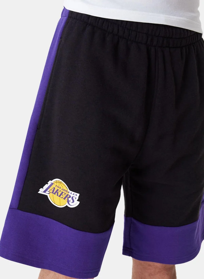 NEW ERA Black Men's NBA Los Angeles Lakers Colourblock Shorts for Men | Best Price UAE