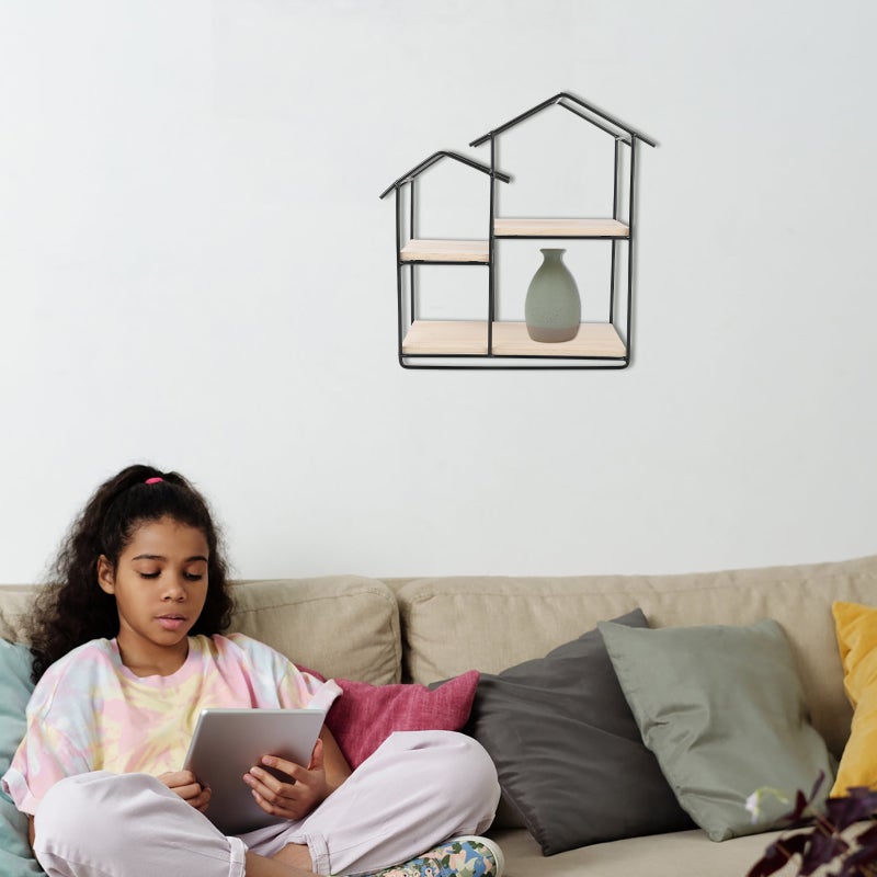 2 pcs Wood Wall Shelf Nordic Style Storage Shelf Wall Stand - Image 5