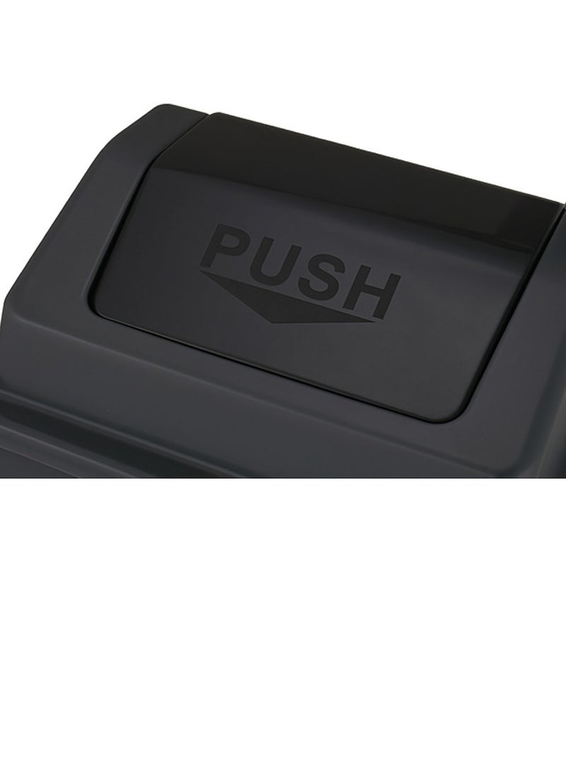 ماركولو سلة نفايات بغطاء دفع - ٦٠ لتر | سلة نفايات باللون الأسود للاستخدام الداخلي والخارجي - Image 2