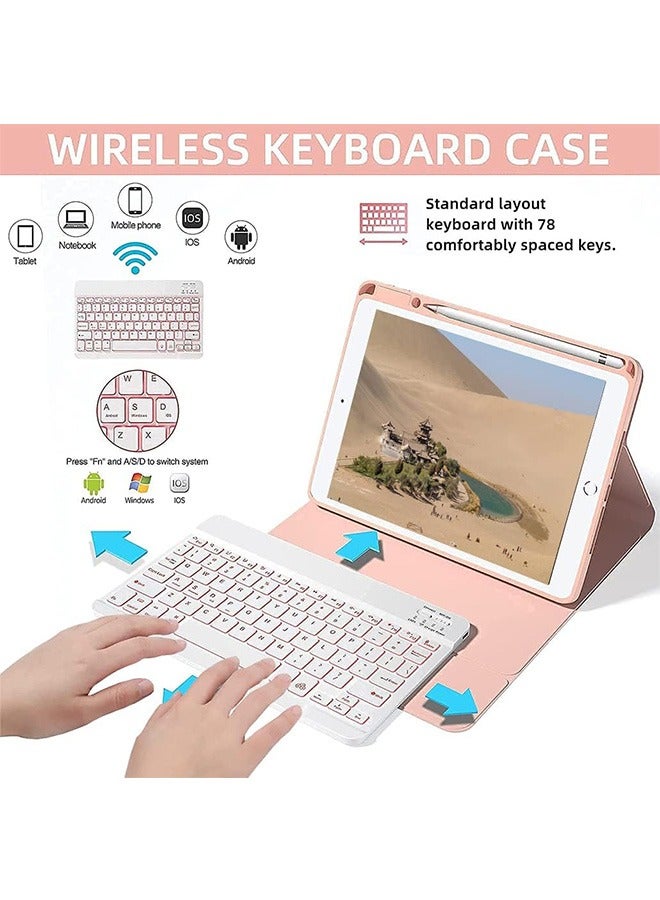 LENND iPad Keyboard Case for iPad 10.2" 9th Gen 2021/8th Gen 2020/7th Gen 2019, iPad Pro 10.5" 2017/iPad Air 3rd Gen 10.5 2019 Built-in Pencil Holder Backlit BT Keyboard Auto Sleep/Wake Function (Rose Gold) - Image 4