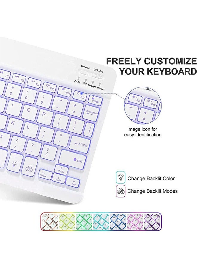 LENND iPad Keyboard Case for iPad 10.2" 9th Gen 2021/8th Gen 2020/7th Gen 2019, iPad Pro 10.5" 2017/iPad Air 3rd Gen 10.5 2019 Built-in Pencil Holder Backlit BT Keyboard Auto Sleep/Wake Function (Rose Gold) - Image 5