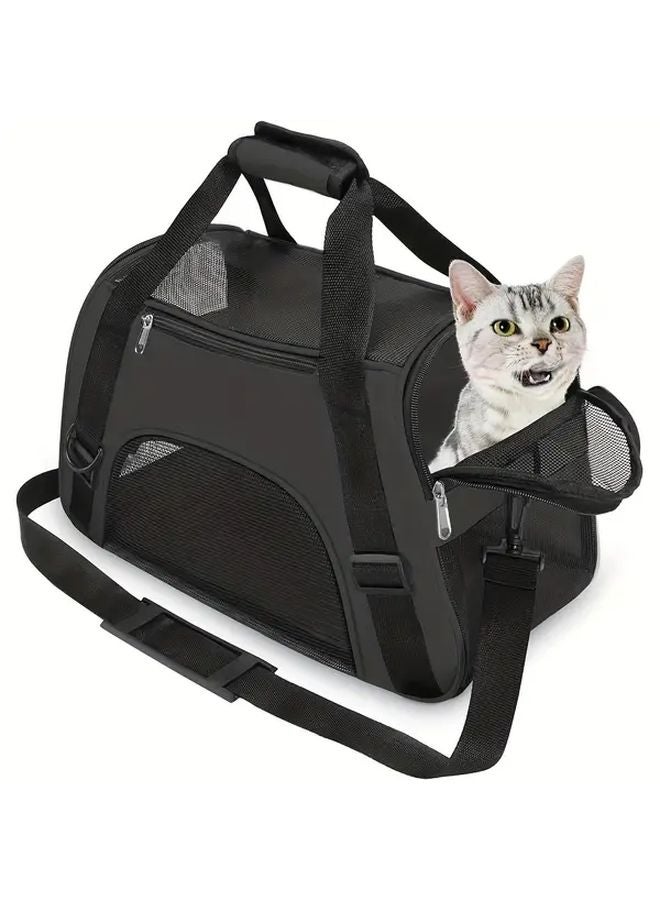 حقيبة ناقل حيوانات أليفة قابلة للطي طراز جرين سمول الجوية المعتمدة ذات جوانب ناعمة وشبكة قابلة للتنفس للقطط والكلاب والأرانب - Image 2