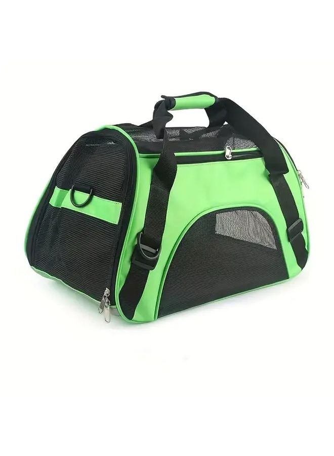 حقيبة ناقل حيوانات أليفة قابلة للطي طراز جرين سمول الجوية المعتمدة ذات جوانب ناعمة وشبكة قابلة للتنفس للقطط والكلاب والأرانب - Image 1
