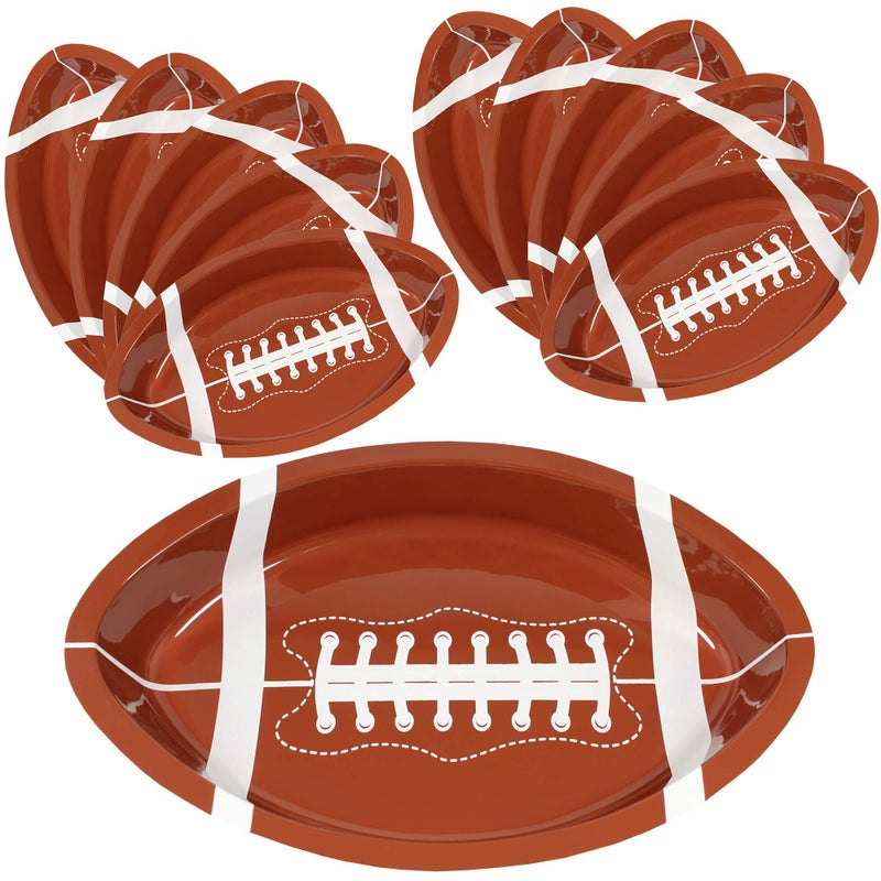 Anapoliz Anapoliz Football Serving Trays | 10 Pcs Plastic Football Snack Trays | Game Day Football Serveware | Tailgate Party Serving Platter | Football Party Decorations | Reusable Big Game Chip Trays - Image 1