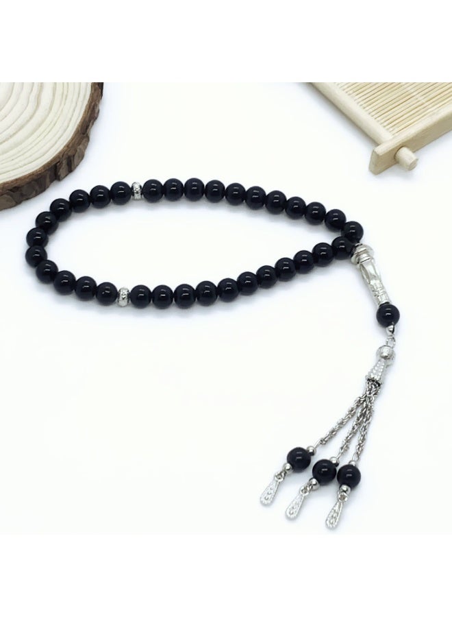 NIBEMINENT 33 Muslim Prayer Beads Black/8mm 