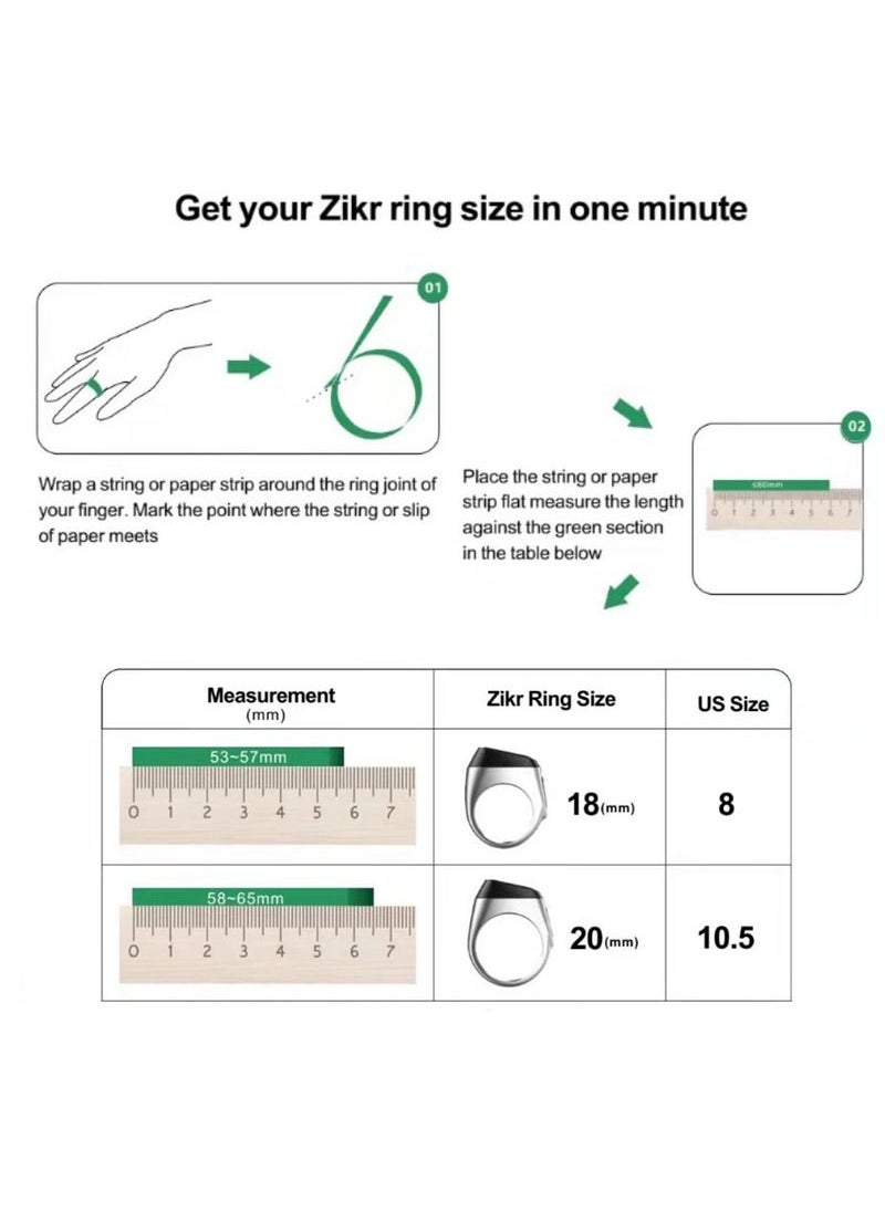 Captaintech Smart Counter IQIBLA Tasbih Zikr Ring with Vibration Reminder  - Image 4