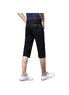 Casual Shorts Men Elastic Four Seasons Classic 7-pants Multi-color Straight Cylinder Design Suitable Young Men 986 black 7 points