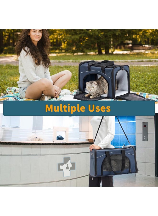 Petsfit Tsa Approved Pet Carrier For Small Cats Dogs,TwoWay Placement Cat Carrier For Cat Small Animals, With Removable Soft Padding On 2 Sides, 19 X 9 X 12 Inches, Navy  - Image 5
