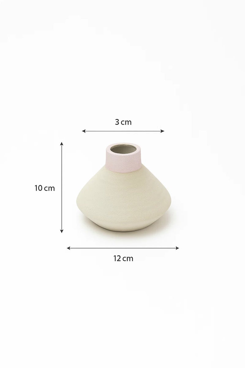 ماريا هومز مزهرية حديثة من الخزف الرمادي والوردي – أصيص زهور مزخرف بسيط لديكور المنزل والمكتب - Image 5