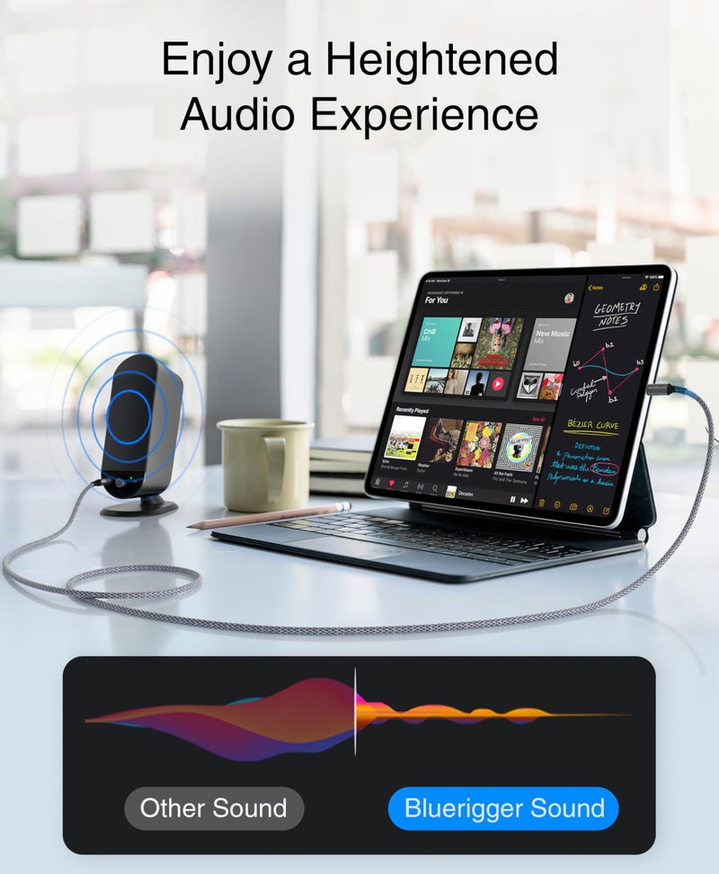 BlueRigger USB C to 3.5mm Audio Cable - (6FT, Male AUX to USBC, Type C AUX Cord, USBC to Headphone Jack Cable, USB-C Dongle, Type C to 1/8) - Compatible with Phone, Tablet, Laptop - Image 4