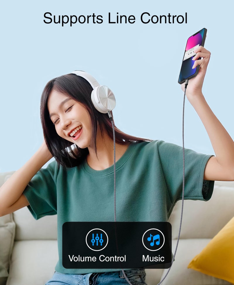 BlueRigger USB C to 3.5mm Audio Cable - (6FT, Male AUX to USBC, Type C AUX Cord, USBC to Headphone Jack Cable, USB-C Dongle, Type C to 1/8) - Compatible with Phone, Tablet, Laptop - Image 3