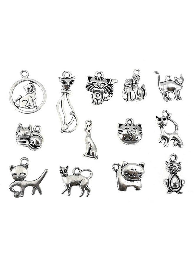 Kinteshun Assorted Cats Pet Charm Pendant For Diy Jewelry Making Accessaries(42Pcs,Antique Silver) - Image 4