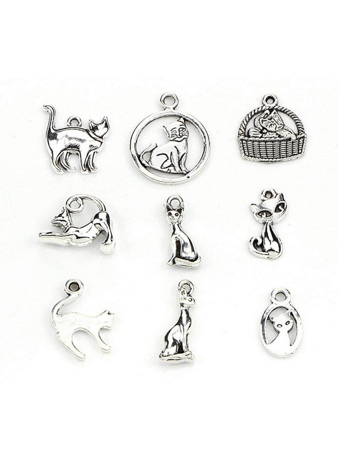 Kinteshun Assorted Cats Pet Charm Pendant For Diy Jewelry Making Accessaries(42Pcs,Antique Silver) - Image 2