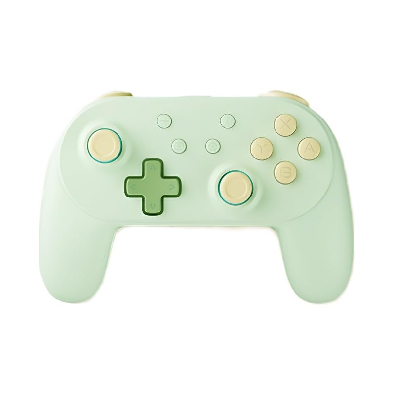 Tuvzylory Macro Programming Handle Compatible with Switch 2/Switch 1, Wireless Controller, Hall Trigger, 6-Axis Gyro, Island-Inspired Green & Yellow Color - Image 1