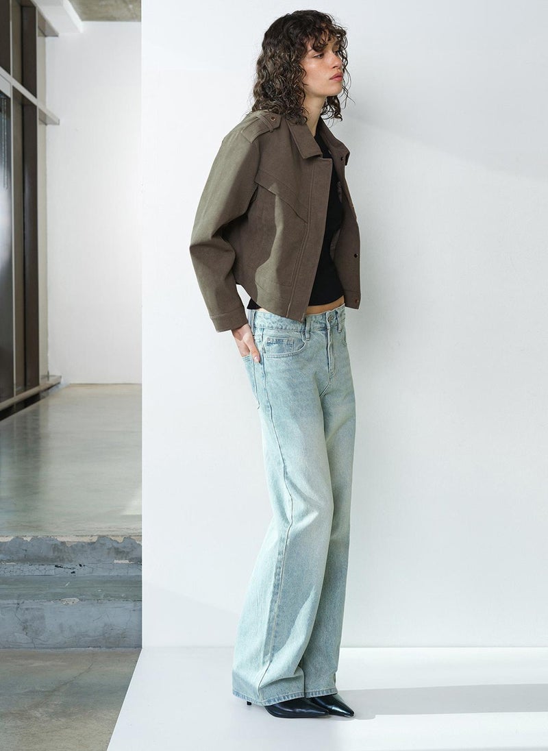 French Connection Women's Vintage Khaki Larissa Faux Suede Bomber - Image 4
