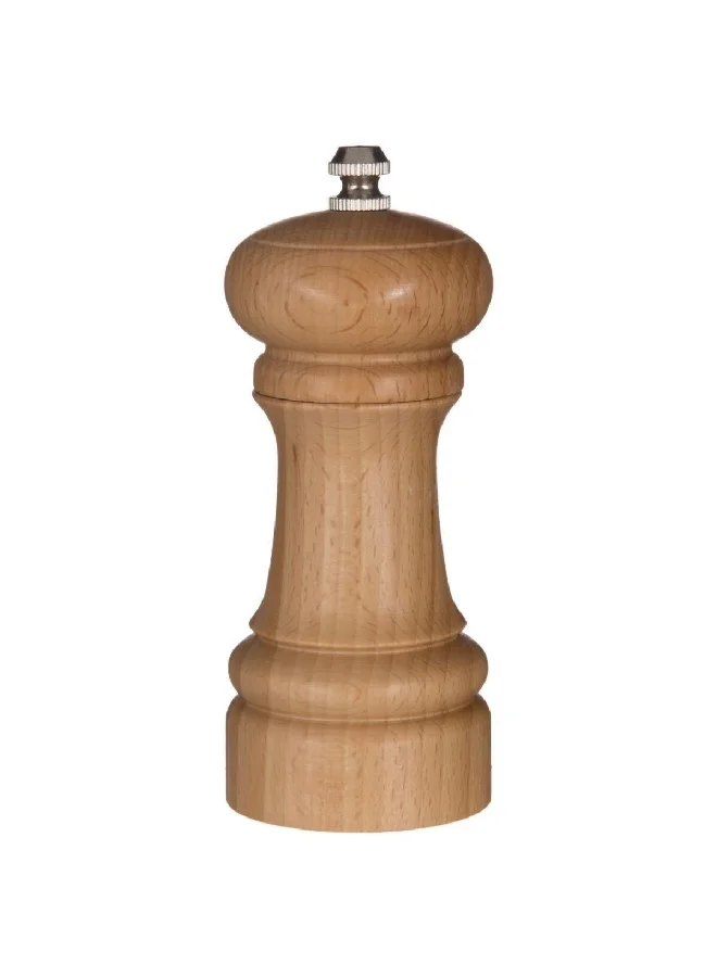 Five Simply Smart Compact Wood Bistrot Pepper Hand Mill Beige and Steel 14.5 cm 136326