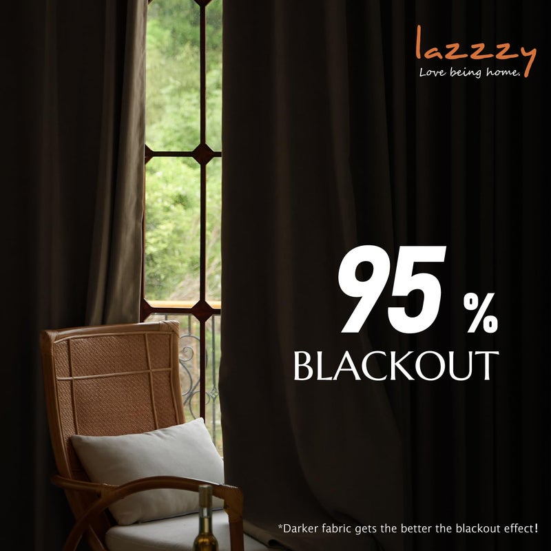 Lazzzy Dark Brown Velvet Extra Long Curtains 108 Inches Long Blackout Thermal Insulated Blackout Lined Curtain Drapes Window Treatments for Bedroom Living Room 2 Panels,52 x 108 Inch, Truffle - Image 5