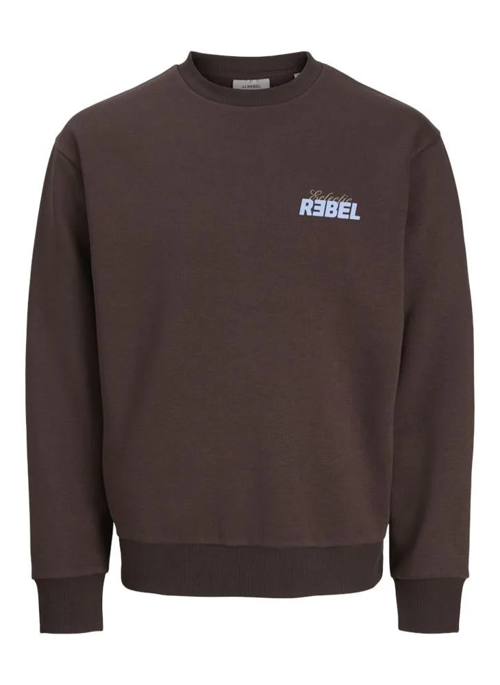 JJ Rebel  Text Print Regular Fit Crew Neck Sweatshirt for Men | Best Price UAE