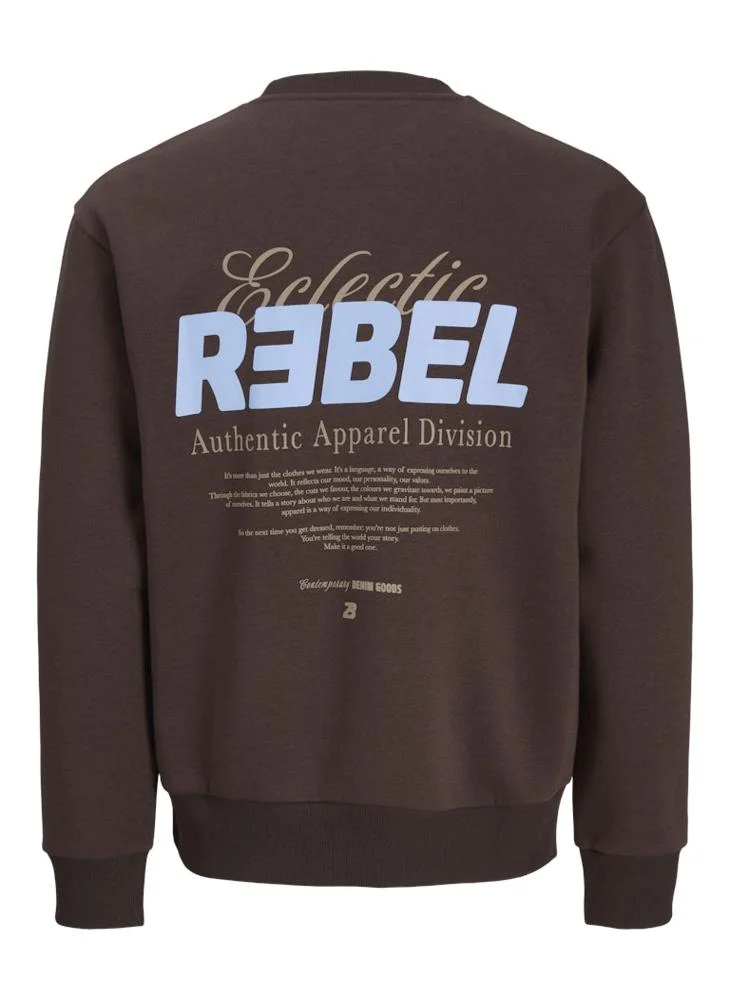 JJ Rebel  Text Print Regular Fit Crew Neck Sweatshirt for Men | Best Price UAE
