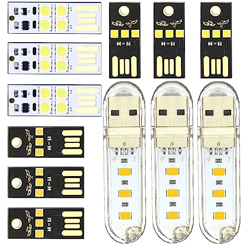 DaFuRui USB Night Lights - 12pcs 4 Kinds Super Bright LED Mini USB Port Portable Night Lights for Laptop Keyboard - Image 1