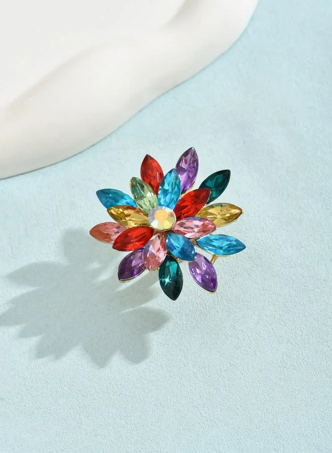 تايك تو خاتم مزين بشكل زهرة متعددة الألوان