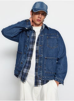 trendyol Blue Regular Fit Denim Jeans Jacket TMNAW24CE00004  - Image 1