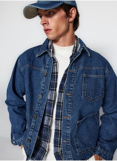 trendyol Blue Regular Fit Denim Jeans Jacket TMNAW24CE00004  - Image 2
