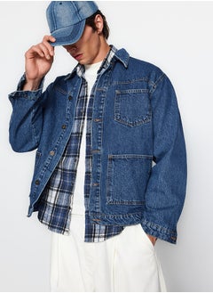 trendyol Blue Regular Fit Denim Jeans Jacket TMNAW24CE00004  - Image 3