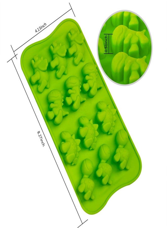 Webake Dinosaur Molds Silicone Candy Molds Gummy Chocolate Tray 3 Pack for Hard Candy, Fondant, Gummy, Jello, Ice Cube, Resin - Image 2