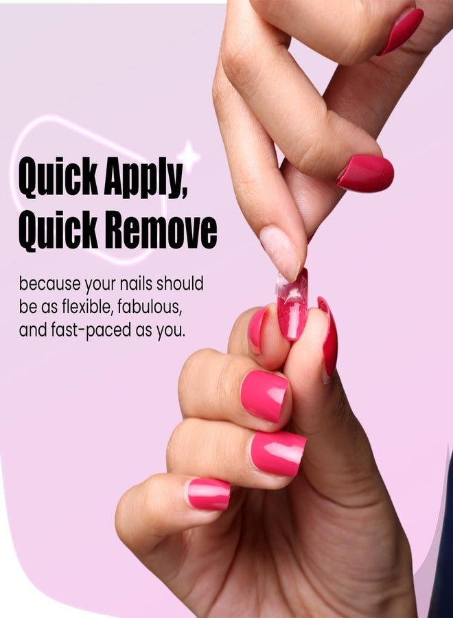 Sanfe Instant Stick On Nails, French Almond, 24 Reusable Artificial Nail Set/Extensions, Lightweight, Quick Apply, Salon Look, Lasts up to 3 Weeks - Image 3