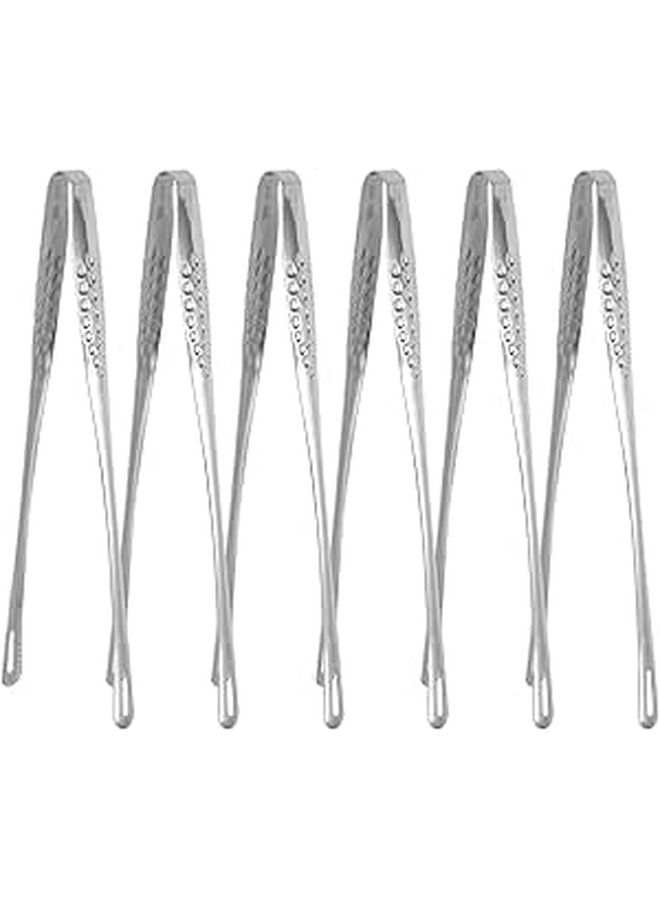 Stainless Steel Ice Tongs 6 Pack For Serving Food Sugar And Barbecue - Image 1