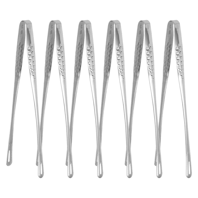 Stainless Steel Ice Tongs 6 Pack For Serving Food Sugar And Barbecue - Image 2