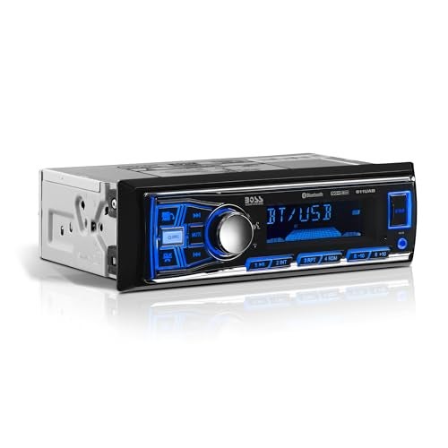 BOSS Audio Systems 611UAB Car Stereo System - Single Din, Bluetooth Audio and Calling Head Unit, Aux Input, USB, Mechless, No CD DVD Player, AM/FM Radio Receiver - Image 1