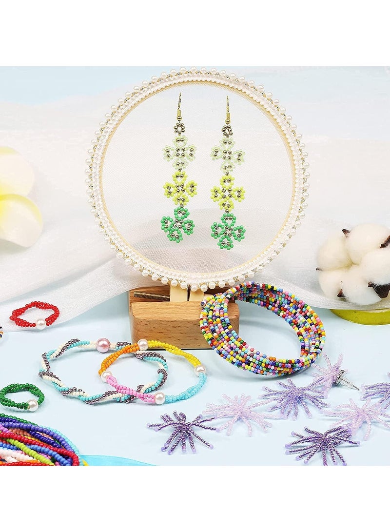 شو وو مجموعة خرزات صغيرة ملونة مع خرز الأحرف الأبجدية A-Z لصنع الأشكال بنفسك مع حبل مكونة من 3300 قطعة - Image 4