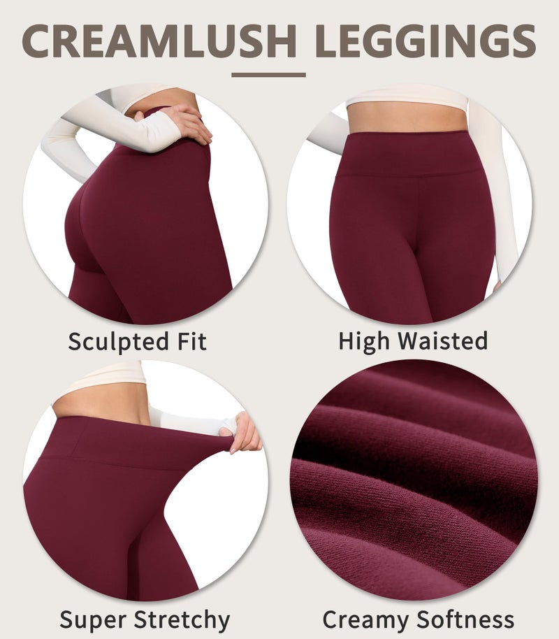 VALANDY Creamlush 4 Pack Capri Leggings for Women-High Waisted Stretchy Soft Yoga Lounge Pants(S-3XL) - Image 5