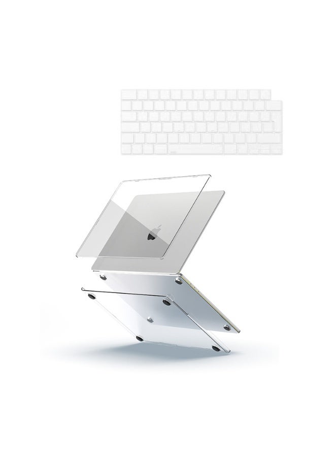 طقم غلاف صلب شفاف وواقي كيبورد TPU لجهاز ماك بوك اير 13.6 بوصة (M4 M3 M2، موديلات 2022-2025 A3240/A3113/A2681) - نحيف ومضاد للخدش - Image 1