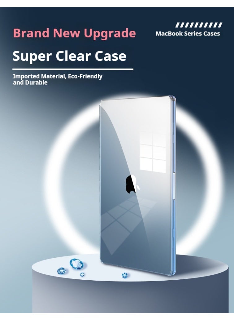 طقم غلاف صلب شفاف وواقي كيبورد TPU لجهاز ماك بوك اير 13.6 بوصة (M4 M3 M2، موديلات 2022-2025 A3240/A3113/A2681) - نحيف ومضاد للخدش - Image 4