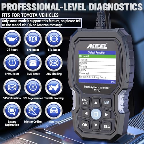 ANCEL TD700 OBD2 Scanner Fits for Toyota Lexus Scion Engine Car Diagnostic Scan Tool All System Code Reader for Reading/Erasing Code,1996-2021 - Image 3