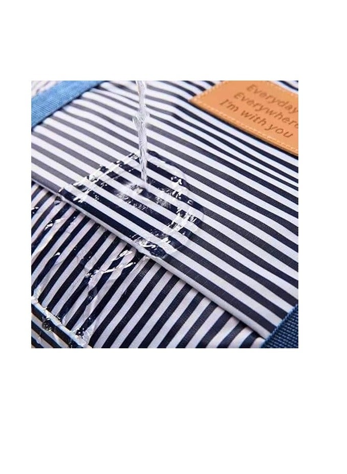 شنطة تخزين كبيرة محمولة مقاومة للماء مع سحابات، قماش اوكسفورد سميك شديد التحمل، شنطة منظمة مثالية للسفر واللحاف والبطانيات، مقاس جامبو 70 × 50 × 30 سم (اخضر فاتح مع شريط ابيض) - Image 3