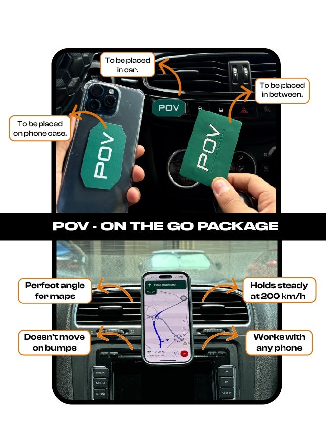 On the Go – Strongest Phone Holder for Car, Gym & Travel | Hands-Free for Filming & Workouts - Green