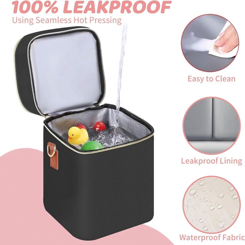 ROUNY Breastmilk Cooler Bag with Ice Pack, Fits 6 Baby Bottles Up to 9 Ounce, Large Capacity Insulated Baby Bottle Tote Bags,2 Layer Waterproof Leak-Proof with Shoulder Strap for Nursing,Working Mom Daycare - Image 4