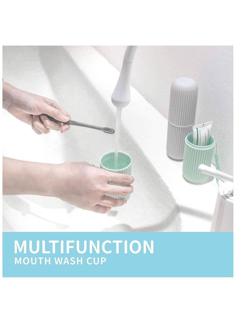 2-piece travel toothbrush holder, portable toothbrush box, suitable for travel, camping, business trips and school, multi-functional toothbrush and toothpaste set two colors (green and gray) - Image 4