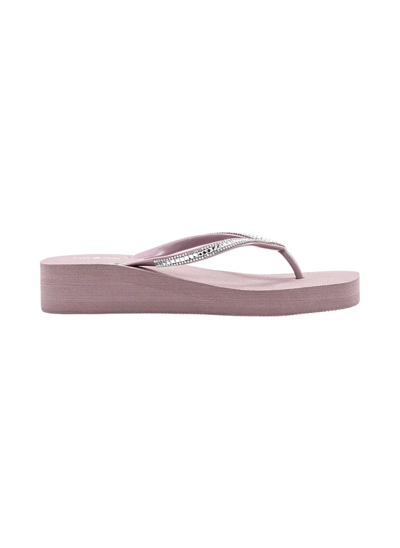 Bata Embellished Platform Wedge Flip Flops