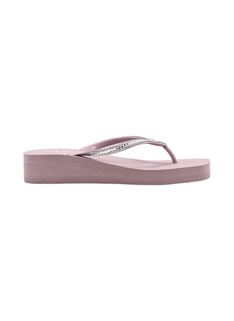 Embellished Platform Wedge Flip Flops