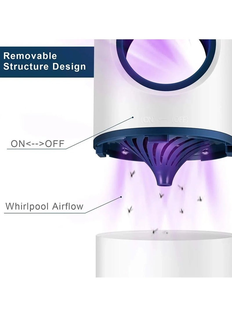 ارواق مصباح كهربائي للتحكم في فخ الحشرات والبعوض، مصباح LED للتحكم في مصيدة الحشرات الصغيرة مع مصدر طاقة USB ومحول (كبير) - Image 2