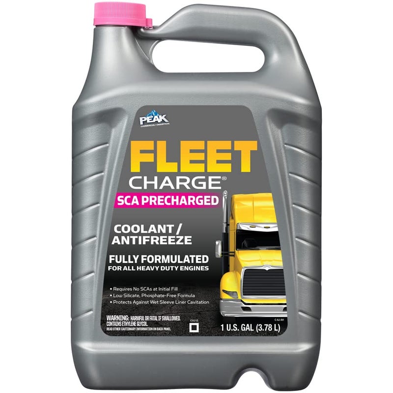 PEAK Fleet Charge SCA Precharged Concentrate Antifreeze and Coolant for All Heavy Duty Engine Cooling Systems 1 Gal