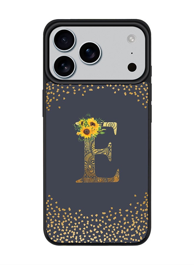 Stylizedd iPhone 17 Pro Max Case, [Compatible with MagSafe] Slim Magnetic cover Phone Case iPhone 17 Pro Max -Custom Floral Monogram - E  (Grey ) - Image 1