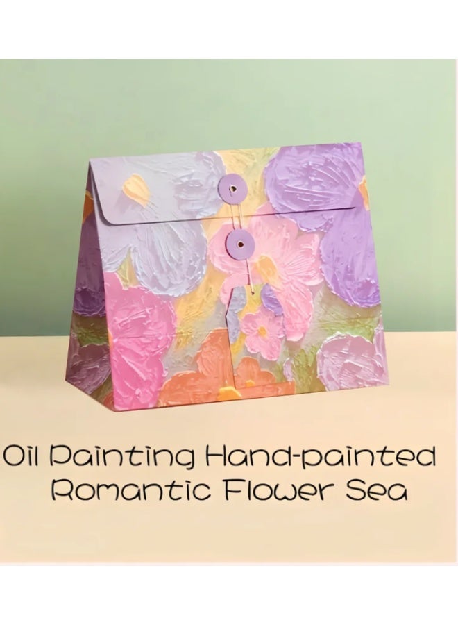 Oil Painting Style Gift Bag, Birthday Gift Box, Envelope Packaging Bag, Creative Paper Gift Bag, Holiday Gift Box, Gift Bag - Image 1