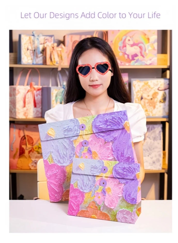Oil Painting Style Gift Bag, Birthday Gift Box, Envelope Packaging Bag, Creative Paper Gift Bag, Holiday Gift Box, Gift Bag - Image 2